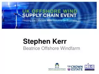Stephen Kerr Beatrice Offshore Windfarm