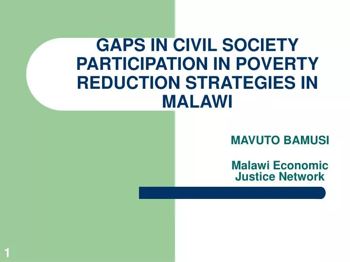 gaps in civil society participation in poverty reduction strategies in malawi