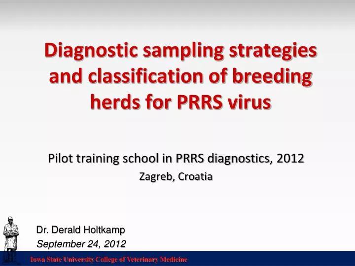 diagnostic sampling strategies and classification of breeding herds for prrs virus