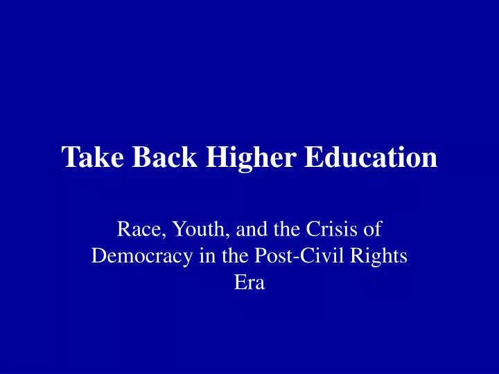 take back higher education
