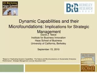 Dynamic Capabilities and their Microfoundations : Implications for Strategic Management