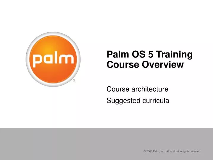 palm os 5 training course overview