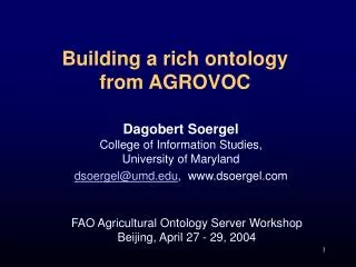 Building a rich ontology from AGROVOC