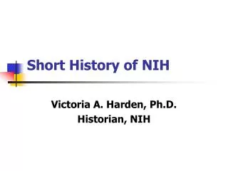 Short History of NIH