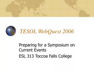 TESOL WebQuest 2006