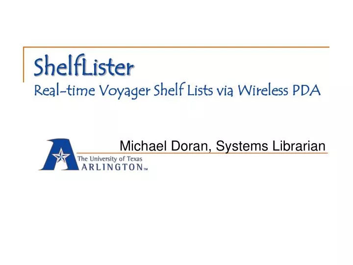 shelflister real time voyager shelf lists via wireless pda