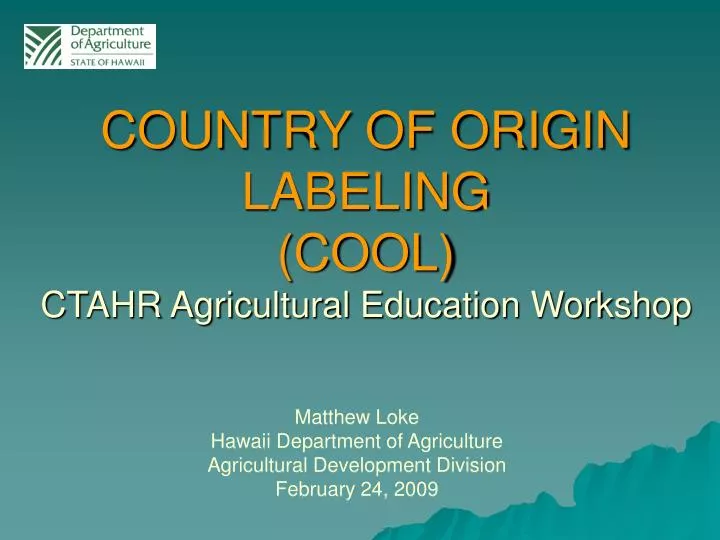 country of origin labeling cool ctahr agricultural education workshop