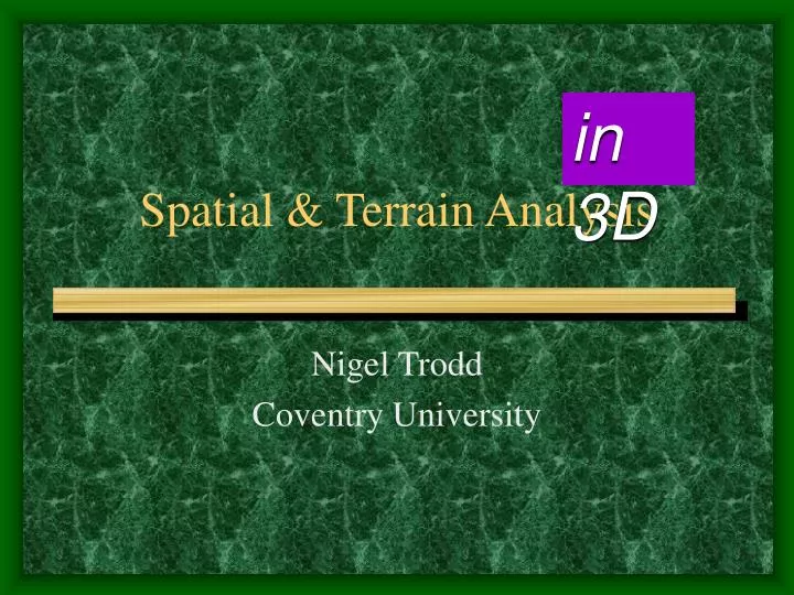 spatial terrain analysis