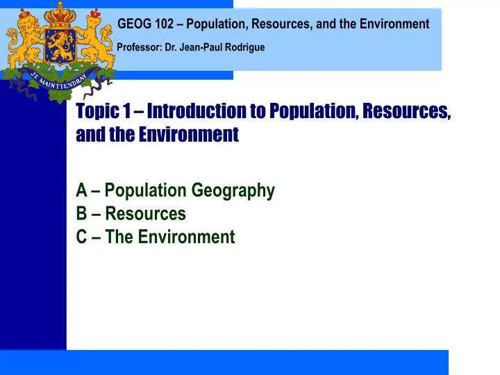 topic 1 introduction to population resources and the environment