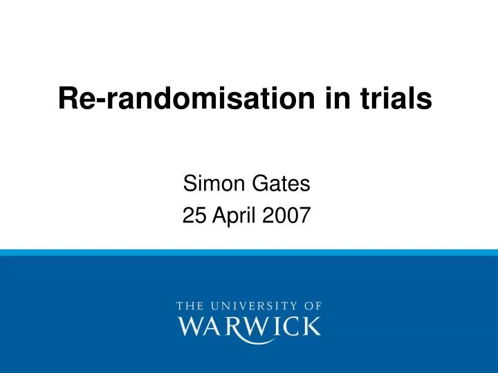 re randomisation in trials
