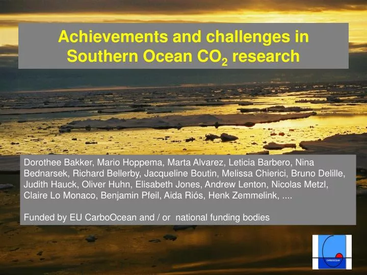 achievements and challenges in southern ocean co 2 research