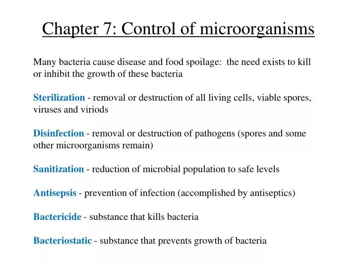 chapter 7 control of microorganisms