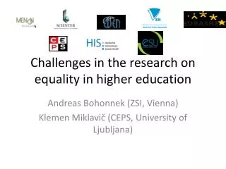 Challenges in the research on equality in higher education