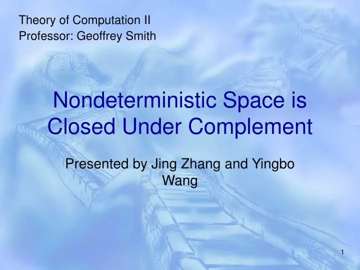 nondeterministic space is closed under complement