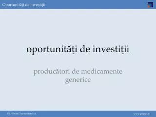 oportunit i de investi ii