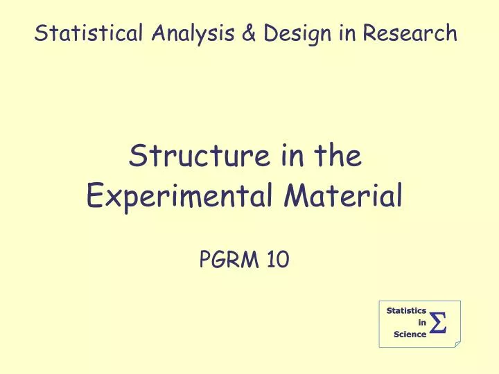 statistical analysis design in research
