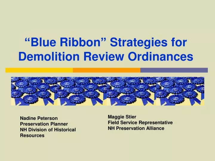 blue ribbon strategies for demolition review ordinances