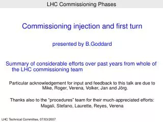 LHC Commissioning Phases
