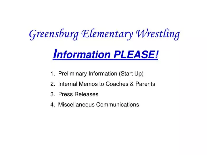 greensburg elementary wrestling