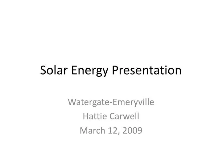 solar energy presentation