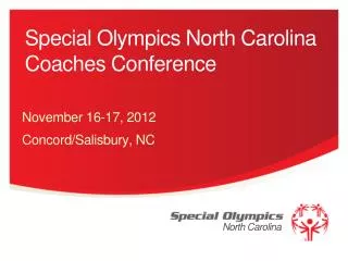 Special Olympics North Carolina Coaches Conference