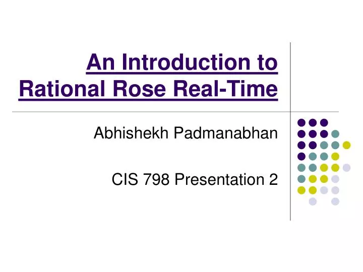 an introduction to rational rose real time
