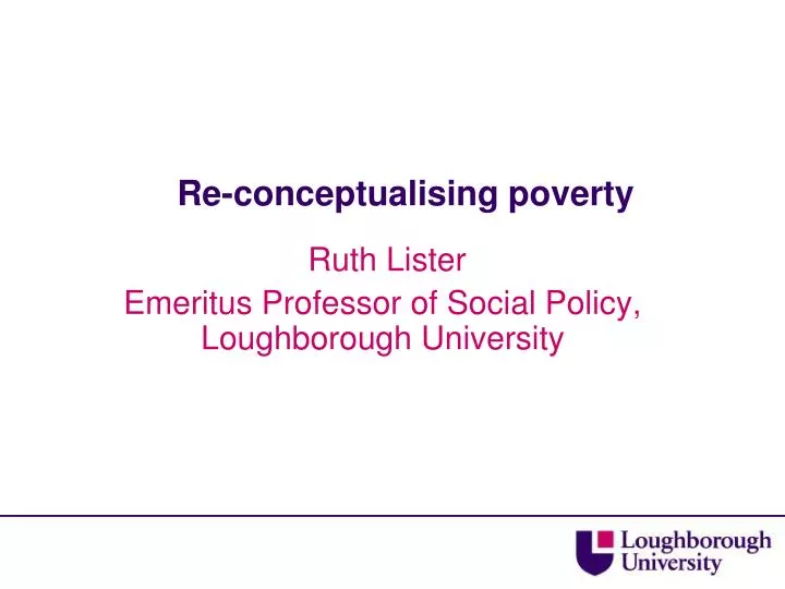re conceptualising poverty