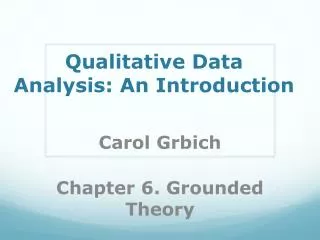 Qualitative Data Analysis: An Introduction