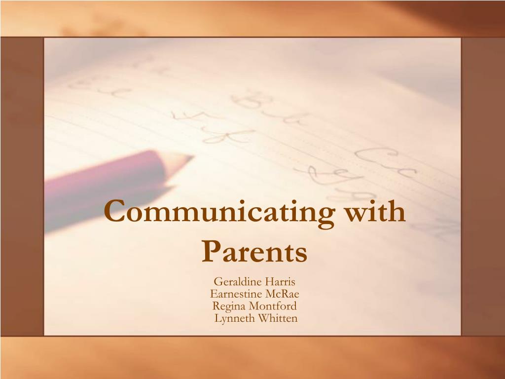 PPT - Communicating with Parents PowerPoint Presentation, free download ...