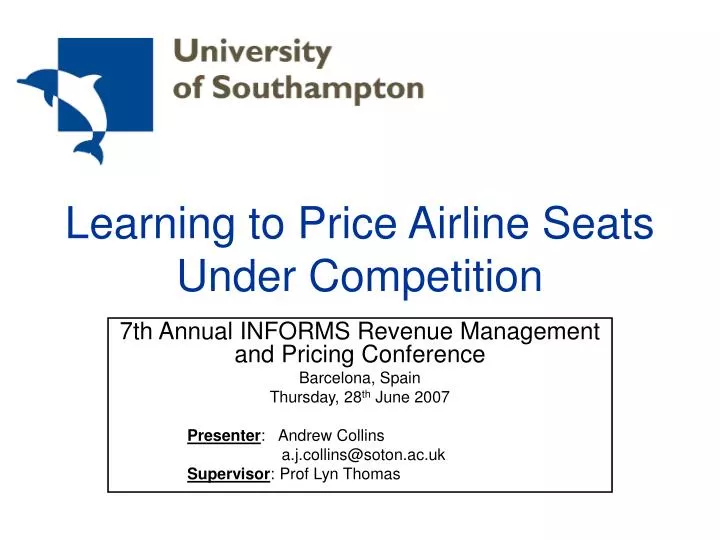 learning to price airline seats under competition