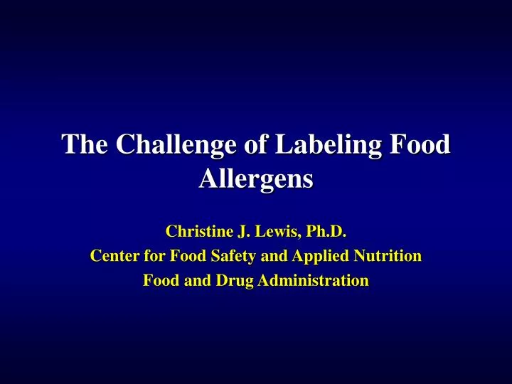 the challenge of labeling food allergens