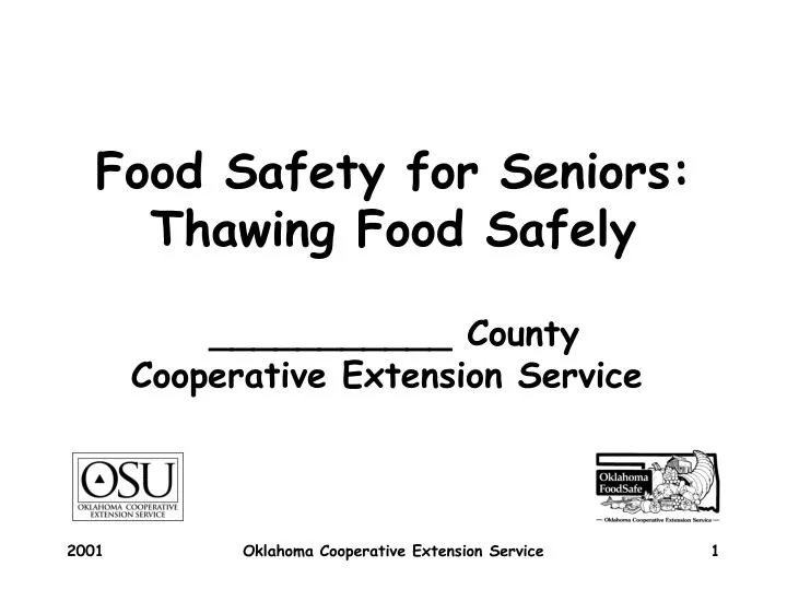 food safety for seniors thawing food safely