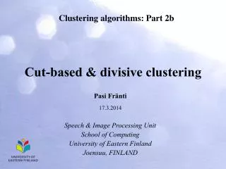 Cut-based &amp; divisive clustering