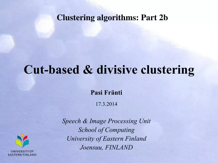 cut based divisive clustering