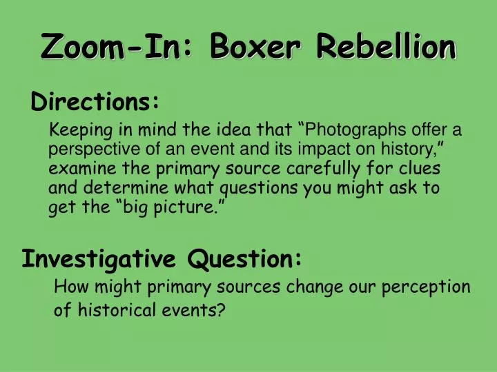 zoom in boxer rebellion