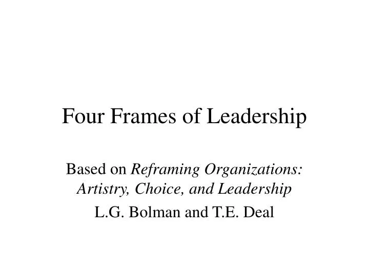 four frames of leadership