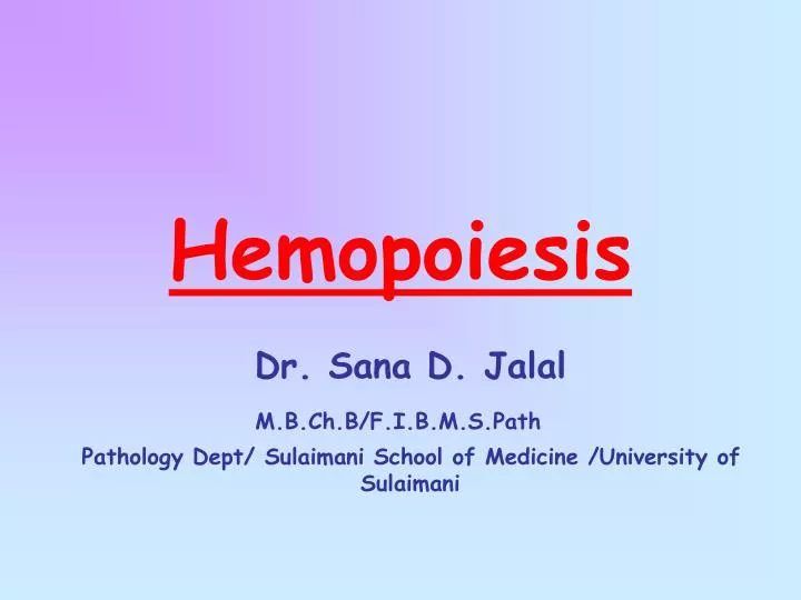 hemopoiesis