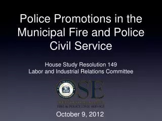 Police Promotions in the Municipal Fire and Police Civil Service