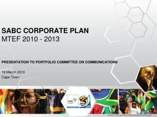 SABC CORPORATE PLAN MTEF 2010 - 2013