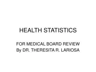 HEALTH STATISTICS