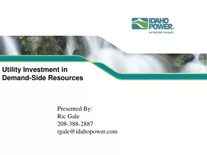 utility investment in demand side resources