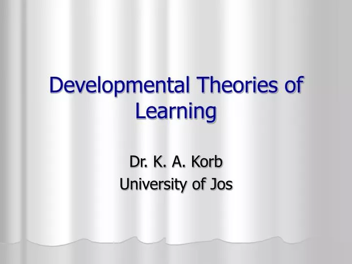 developmental theories of learning