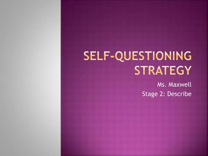 self questioning strategy