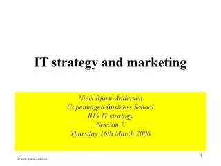 IT strategy and marketing