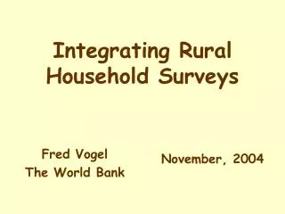 Integrating Rural Household Surveys