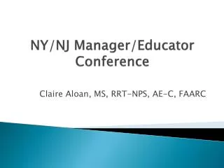NY/NJ Manager/Educator Conference