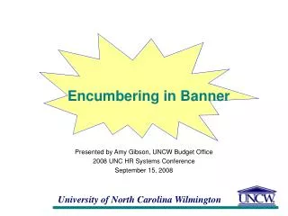Encumbering in Banner