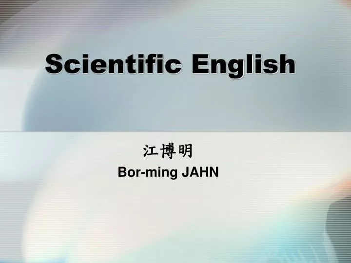 scientific english
