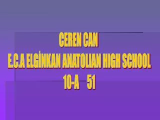 CEREN CAN E.C.A ELGİNKAN ANATOLIAN HIGH SCHOOL 10-A 51