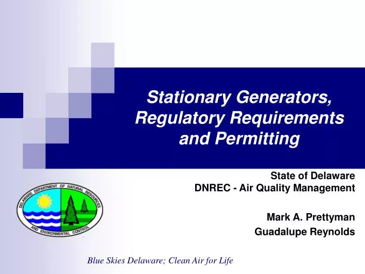 stationary generators regulatory requirements and permitting